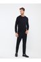 Lcwaikiki Classic New Black Crew Neck Long Sleeve Men's Knitwear Sweater (W3) - 3