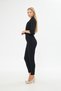 New Season Women's Belt Detailed Double Breasted Collar One Piece Long Sleeve Black Jumpsuit Black Jumpsuit - 8