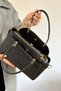 S4 Medium Size Daily 5 Compartment Classic Model Women's Shoulder Bag 2120 Black Combination - 5