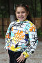 hooded, patterned, elasticated waist girl sweatshirt 7-14 years old - 5