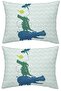 100% Cotton Animals Kus Crocodile Hippopotamus 2 Pieces 50x70 Pillow Case Set Hippopotamus