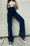 Happy Dark Navy Extra High Power Lycra Loose Jeans Palazzo Pants (SUPER HIGH) - 3