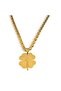 steel clover detailed barley chain necklace