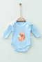 100% Cotton Organic Bottle Bear Long Sleeve Badi Baby Bodysuit
