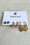 Caprea Steel Evil Eye Clover Eyed Multiple Earrings for Women Gold Color Tarnish Earrings