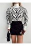 Patterned Crop Sweater - 2