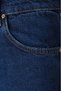 Women's Dark Blue Mom Jeans Lycra High Waist Snow Washed Mom Jeans - 2