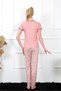 Fashion Line Women's Dried Rose Short Sleeve Pajamas Set 20388 - 4