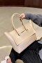 Women's Cream 2-Piece Large Size Puppy Shoulder Bag - 3