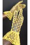 Lara polka dot evening dress bridal gloves yellow - 4