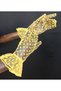 Lara polka dot evening dress bridal gloves yellow - 3