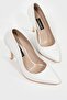 WOMEN'S WHITE GENUINE LEATHER HEELED STILETTO SHOES, NUMBER 35-40 - 4