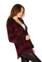 Hooded Zippered Unisex Burgundy-black Lumberjack Shirt - 3