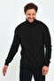 Men's Black Turtleneck Basic Knitwear Sweater - 2