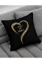 Black Background Fashion Leopard Pattern Written Gift Digital Printed Sofa Cushion Cover Set of 4 - 2