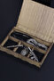 Necklace Set Wooden Special Gift Boxed Stick, Hand Bomb and Gun Tag Rope and Chain - 4