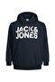 Hooded Collar Navy Blue Men's Sweatshirt12163777_JJECORP LOGO SWEAT HOOD NO - 2