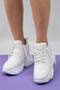 women's white wedge-heeled sneakers