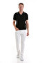 Black Regular Fit Patterned Cotton Polo Collar Casual T-Shirt - 2