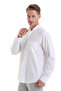 White Comfort Fit Straight 100% Cotton Prevailing Collar Long Sleeve Sports Shirt - 5
