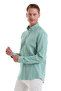 Green Comfort Fit Straight 100% Cotton Buttoned Collar Long Sleeve Casual Oxford Shirt - 3