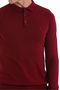 Claret Red Regular Fit Plain Polo Collar Knitwear Sweater - 5