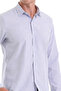 Navy Blue Comfort Fit Striped Cotton Slim Collar Long Sleeve Casual Shirt - 4