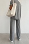 Women's Sleeveless Round Collar Gray Knitwear Blouse and Pocket Detailed Gray Knitwear Trousers Double Suit 070 - 7