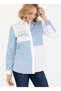 BASE. Polo Assn. Loose Cut Shirt Collar Blue Women's Shirt ZER023K