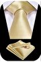 Men's Satin Tie Handkerchief And Gold Steel Tie Clip Set