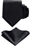 Men's Satin Tie Handkerchief And Gold Steel Tie Clip Set - 7