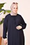 Hijab Comfortable Fit Women's Large Size Dress Viscose Black - 4