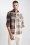 Regular Fit Polo Collar Lumberjack Long Sleeve Long Sleeve Shirt Y1701Az23Au