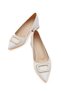 Scenic White Buckled (4 cm) Pointed-Toe Heeled Shoes