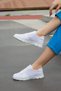 Women's White Lace-up Daily Flat Comfortable Sole Sneaker Mesh Soft Stylish Walking Sports Shoes - 4