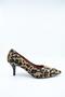 Women's Leopard Stiletto Low Heel Shoes - Candy - 2