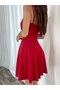 Shiny Stretch Crepe Fabric Double Breasted Collar Strap Flared Skirt Mini Dress Evening Dress 582526 700 - 4