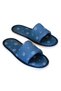 Men's Navy Blue Marine Patterned Open Front Soft Sole House Slippers - 2