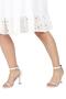 White Silver Stone Single Band Heeled Evening Dress Shoes - Toffy