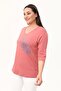 Large Size New Season Casual Comfort Model Peacock Feather Pattern Stone Embroidered Mother Stylish 4 Seasons Blouse - 6