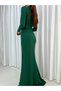 Women's Emerald, Belted Imported Crepe Fabric Slit Dress - 2