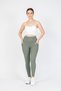 Women's Green Ribbed Winter Fleece Inside Pocket High Waist Ankle Length Thermal Leggings 25 - 3