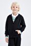 Boy's Black Hooded School Cardigan - 5
