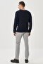 Men's Gray Non-Kneeling S Slim Fit Slim Fit Side Pocket Cotton Stretch Chino Trousers - 5