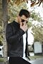 Attilio Extra Slim Fit Men's Leather Coat with Fleece Inside and Piping on the Sides - 2