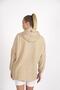 Women's Beige Hooded Oversize Outdoor Retro Fleece Hoodie 22wk299 - 5