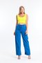 Blue Elastic Waist High Waist Wide Leg Jeans Wide Leg Jeans