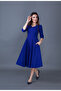 Sax Blue Pocket Detailed V-Neck Midi Length Flared Dress - 5