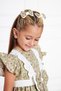 Green Floral Patterned Girl's Dress - 8