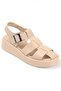 Capone Gladiator Strappy Wedge Heeled Beige Women's Flatform Sandals - 8